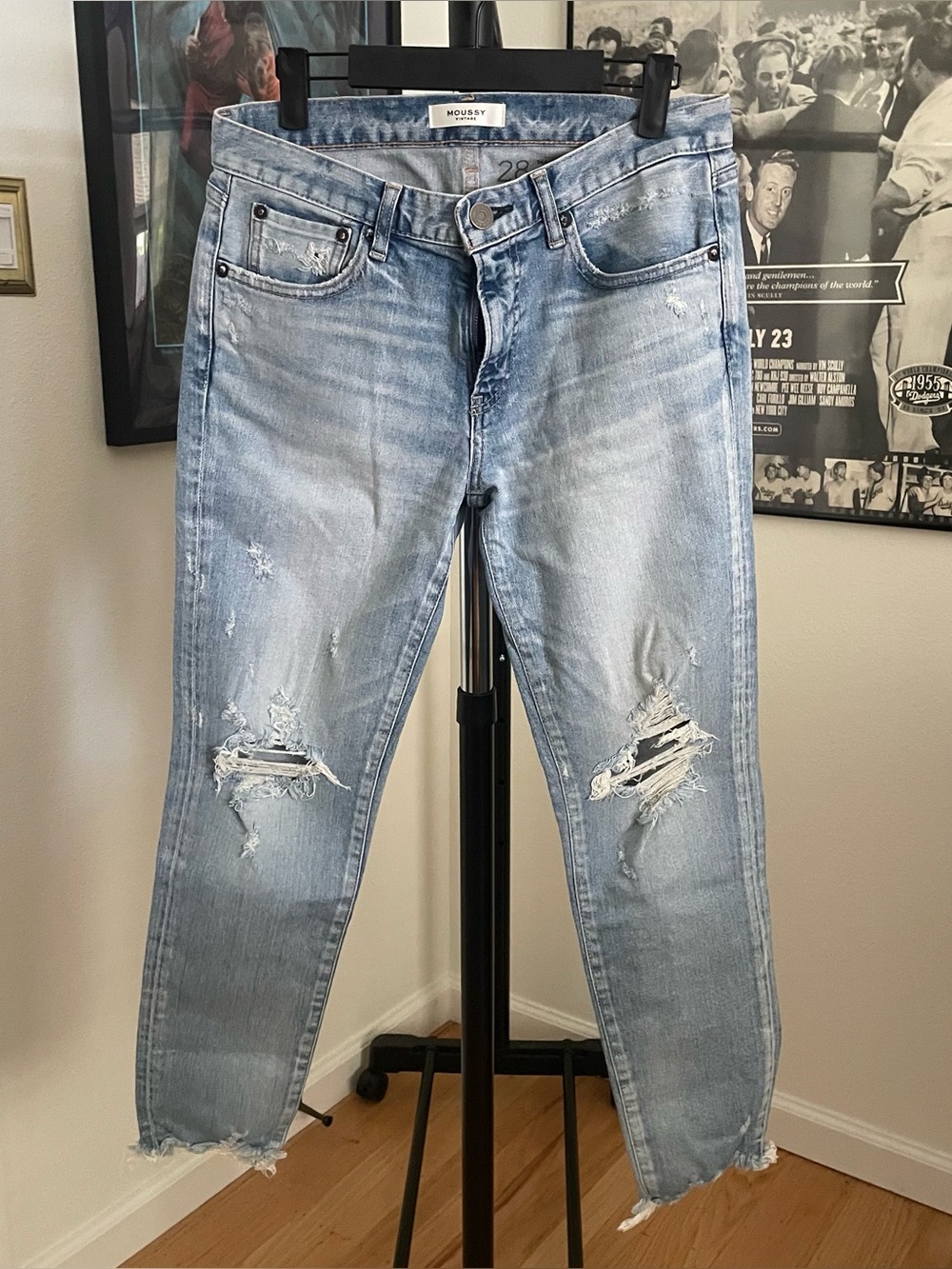 Moussy Vintage Altawoods Howa Distressed luxury Skinny Jeans size 28